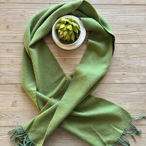 Shupaca 100% Baby Alpaca Scarf – Green Apple | Soft Lightweight Cozy Wrap 12x71